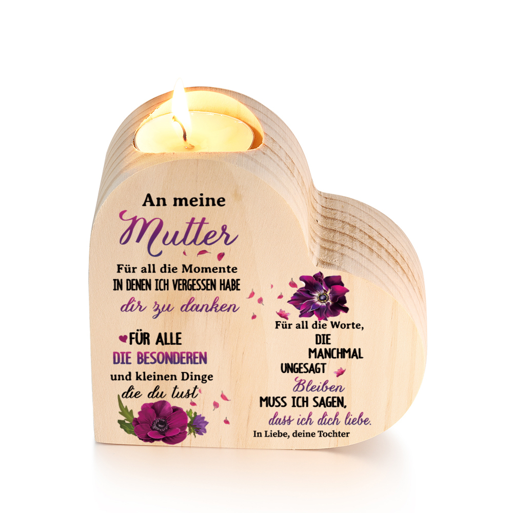 Emaille Becher & Kerzenhalter-Set im pinken Geschenkbox -An meine Mama ich muss sagen, dass ich dich lieben- Geschenkbox Set für Mutter von Tochter