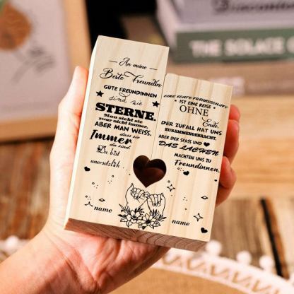 Personalisierbarer 2 Namen Für Beste Freundin Kerzenhalter " Eine Echte Freundschaft Ist Eine Reise Ohne Ende “