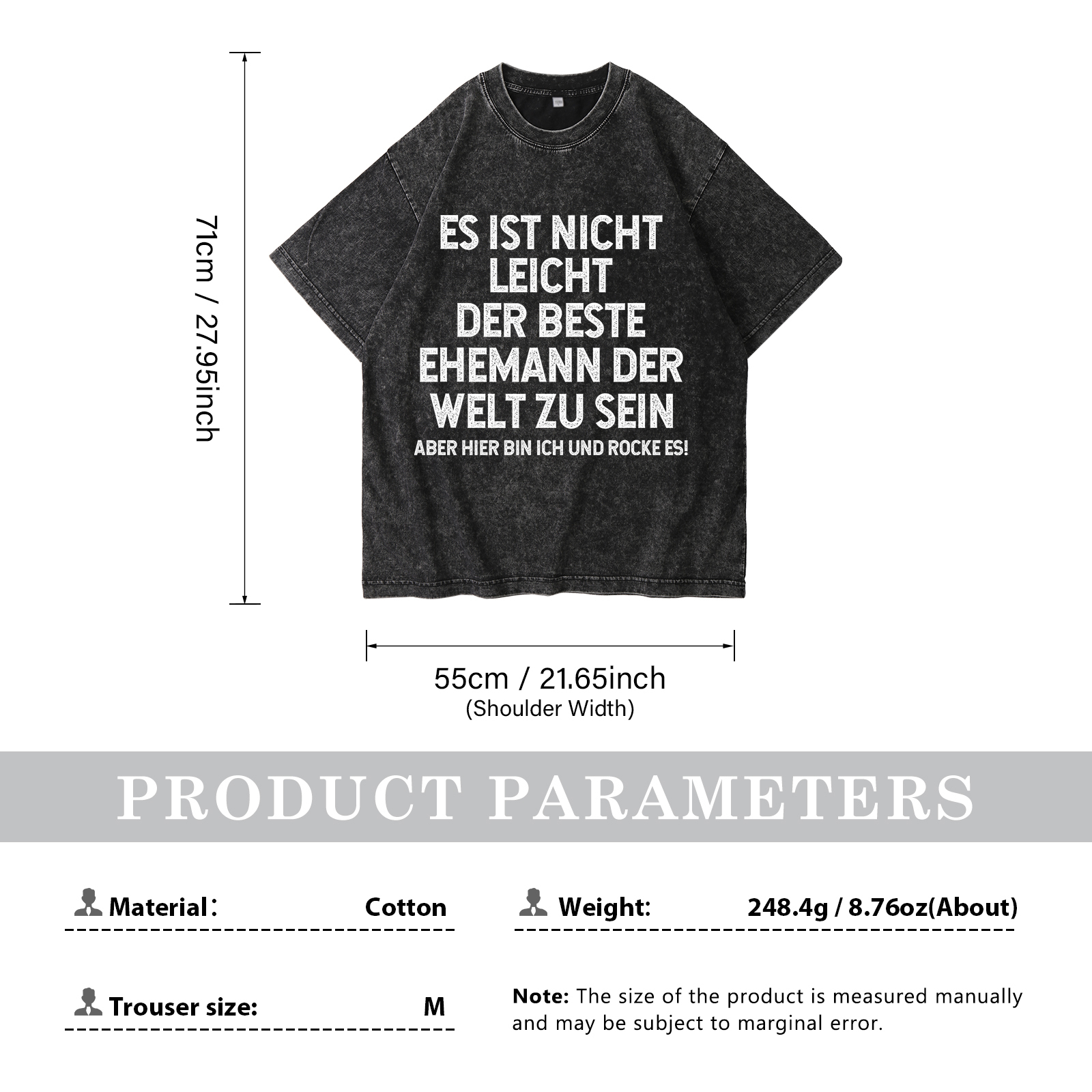 Personalisierte Paar Schwarz T-Shirts – Ehefrau- und Ehemann Designs in zwei Varianten