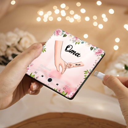 Personalisiertes 1 Name & Text & Lied Rosa Acryl Kühlschrankmagnet mit Musikfunktion