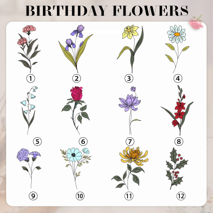 Personalisierte 3 Namen & Blumen & 2 Texte Gießvase mit Henkel Familie Vase