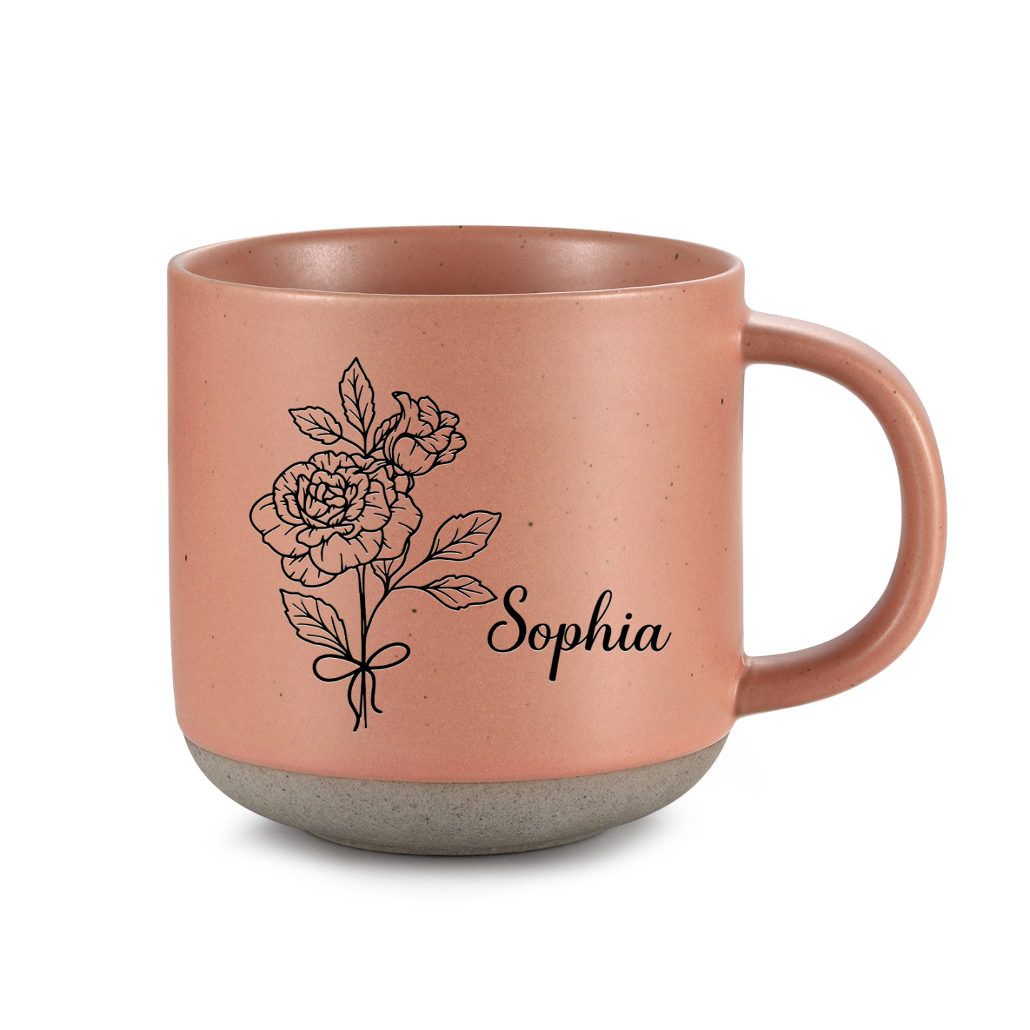 Tasse - Personalisierter Name & Geburtsblume Keramikbecher Geschenk für Oma