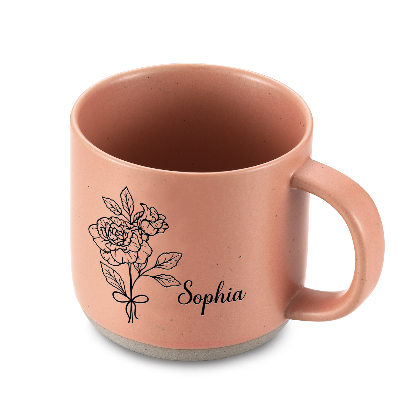 Tasse - Personalisierter Name & Geburtsblume Keramikbecher Geschenk für Oma