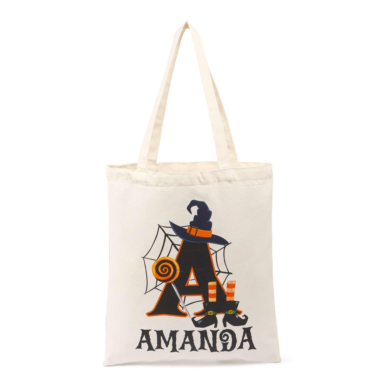 Personalisierter1 Name & Buchstabe Halloween Tasche Süßes Oder Saures Süßigkeiten Leinwand Tasche
