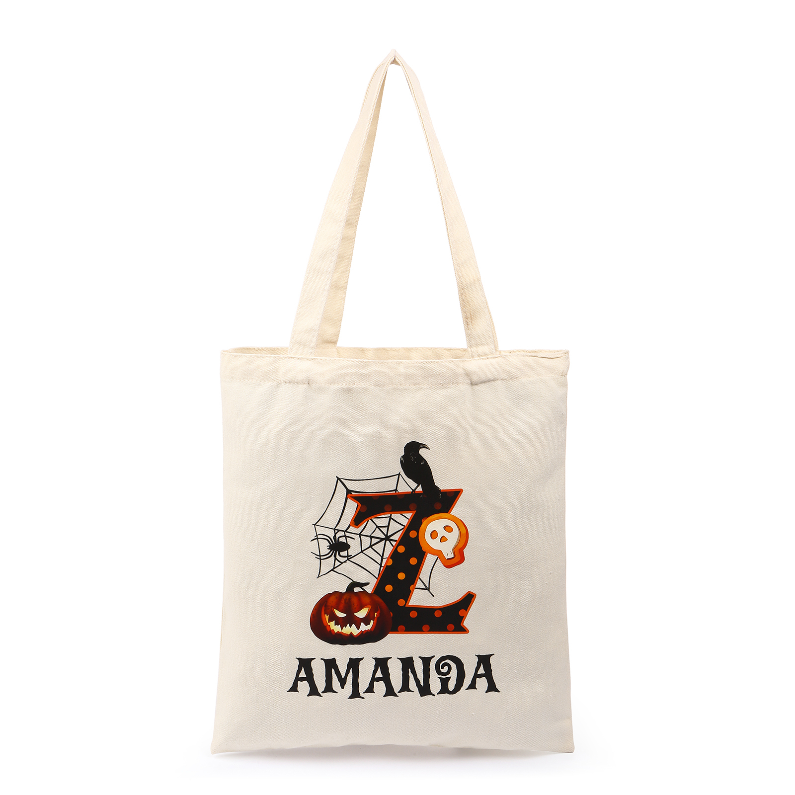 Personalisierter1 Name & Buchstabe Halloween Tasche Süßes Oder Saures Süßigkeiten Leinwand Tasche