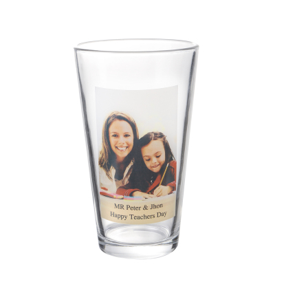 Personalisiertes 1 Foto & Text Glasbecher – individuelles Glastasse für besondere Momente