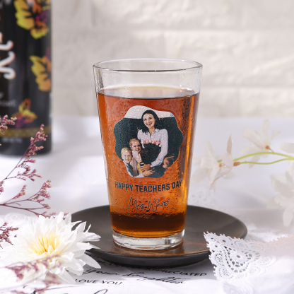 Personalisiertes 1 Foto & Text Glasbecher – individuelles Glastasse für besondere Momente