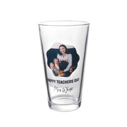 Personalisiertes 1 Foto & Text Glasbecher – individuelles Glastasse für besondere Momente