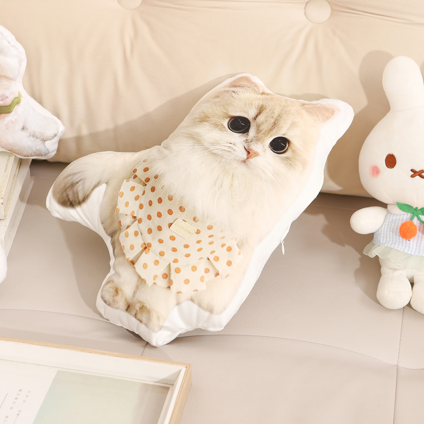 Personalisiertes Foto Haustier kurzem Plüsch Kuschelkissen – Flauschige Plüsch-Kissenhülle für Tierliebhaber