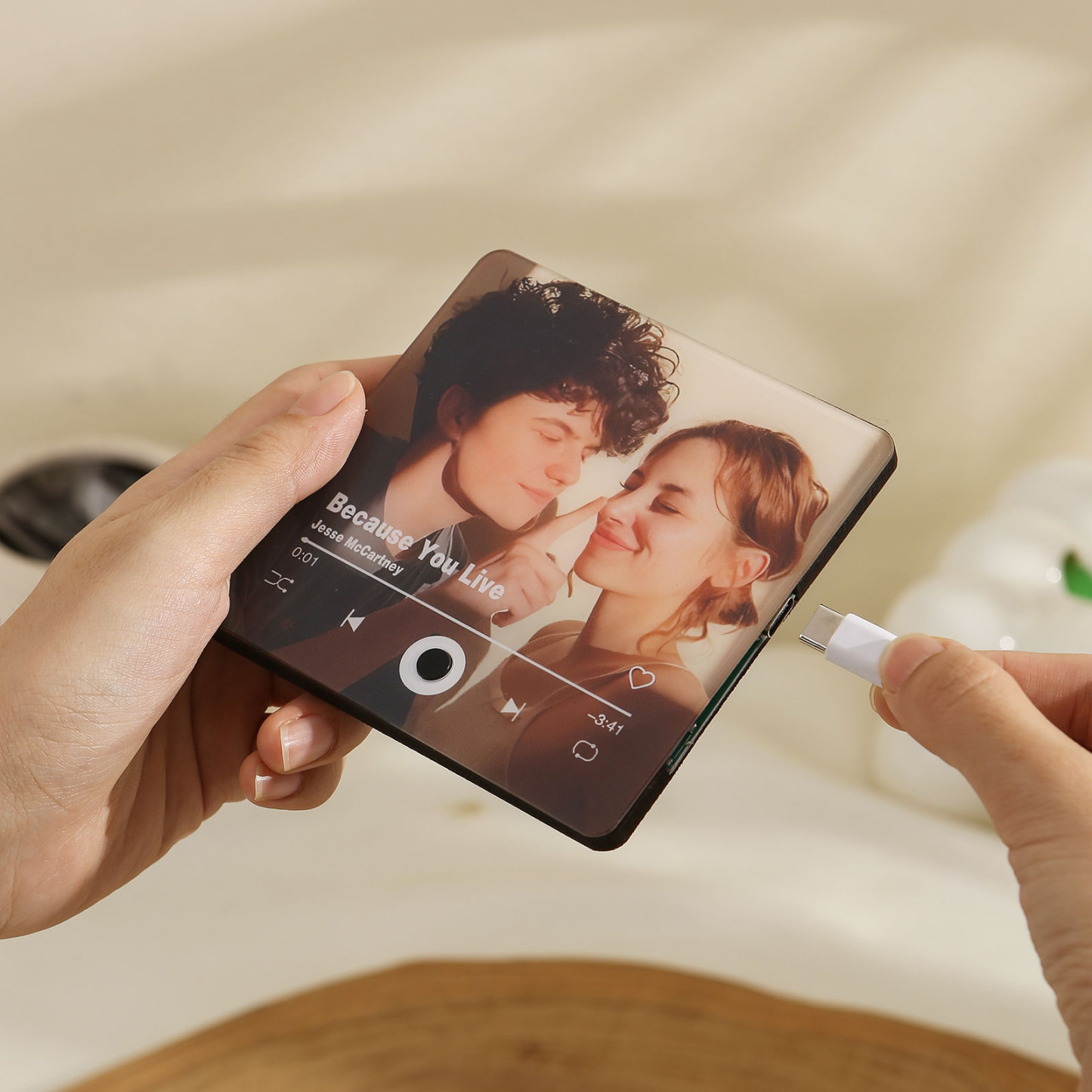 Personalisiertes 1 Foto & Lied Acryl Musik-Kühlschrankmagnet – Individuelles Geschenk für Paar