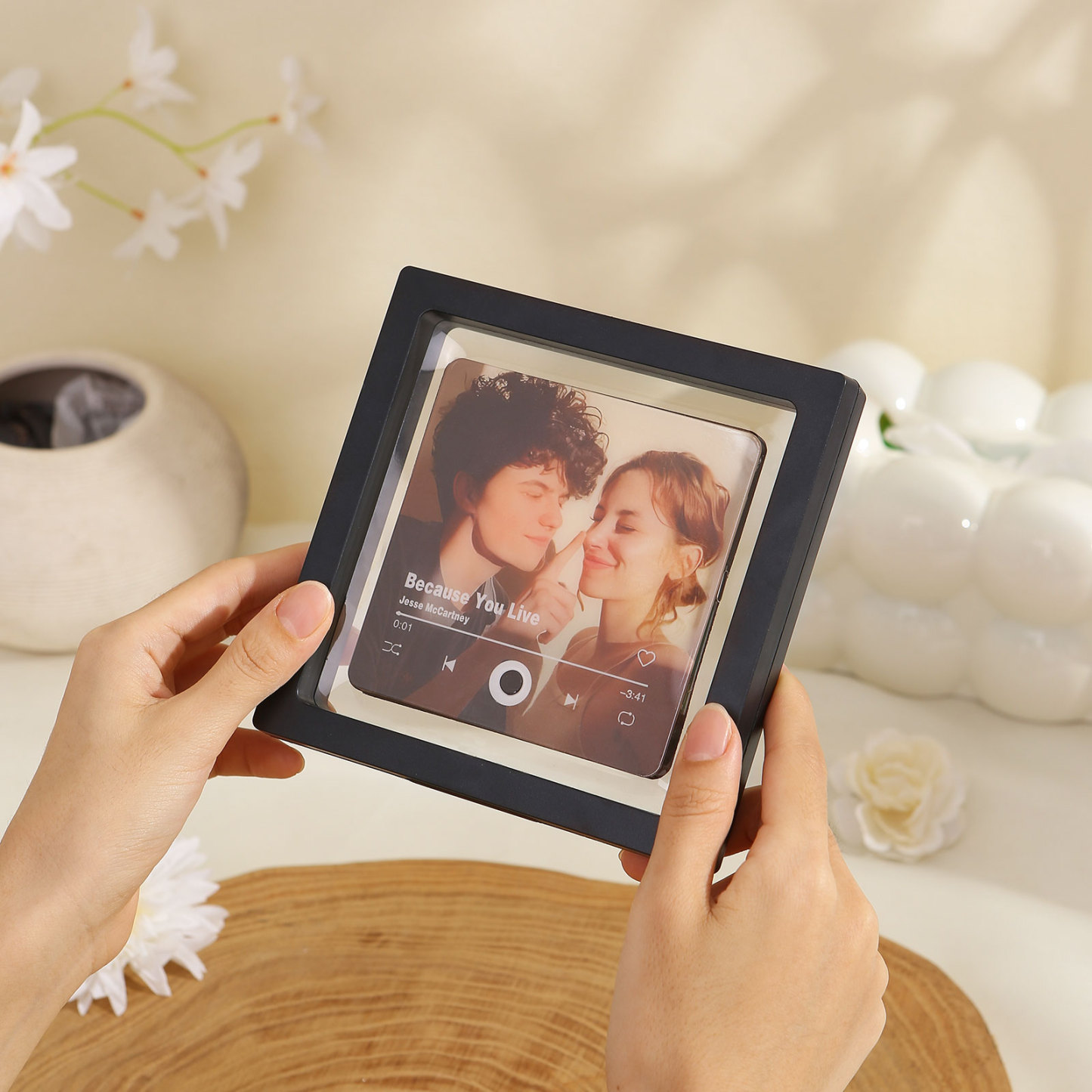 Personalisiertes 1 Foto & Lied Acryl Musik-Kühlschrankmagnet – Individuelles Geschenk für Paar