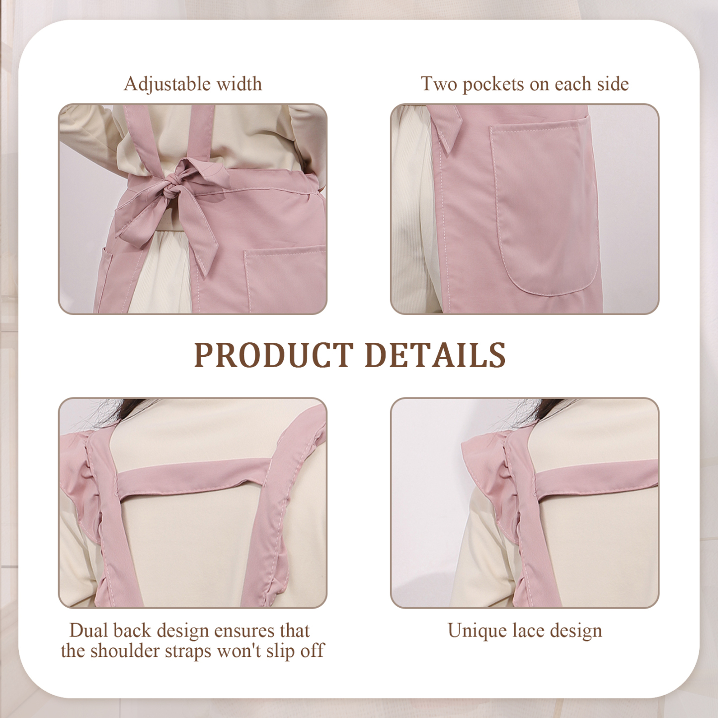 Personalisierter 1 Name Polyester-Schulterock in Rosa für die Küche