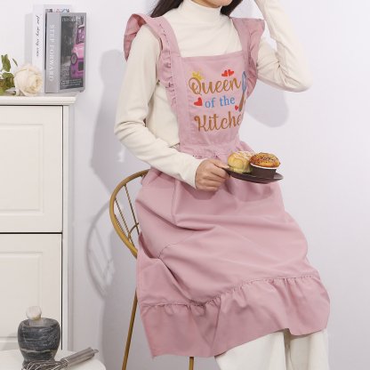 Personalisierter 1 Name Polyester-Schulterock in Rosa für die Küche