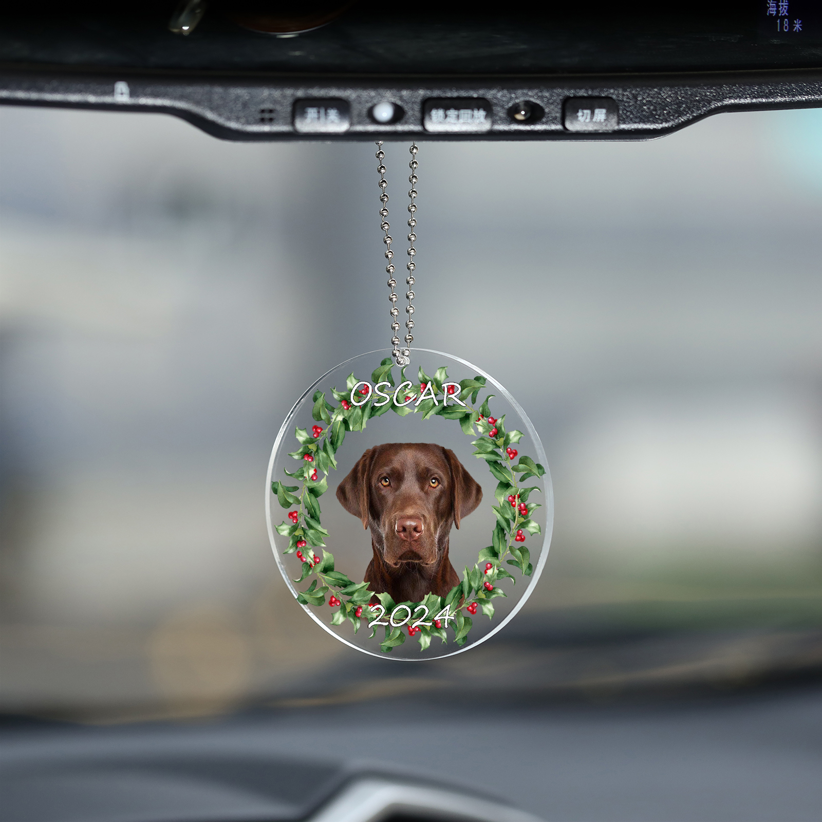 Acryl Weihnachtsornament-Personalisiertes Foto & 2 Texte Haustier Weihnachtsanhänger – 5 Stile zur Auswahl 