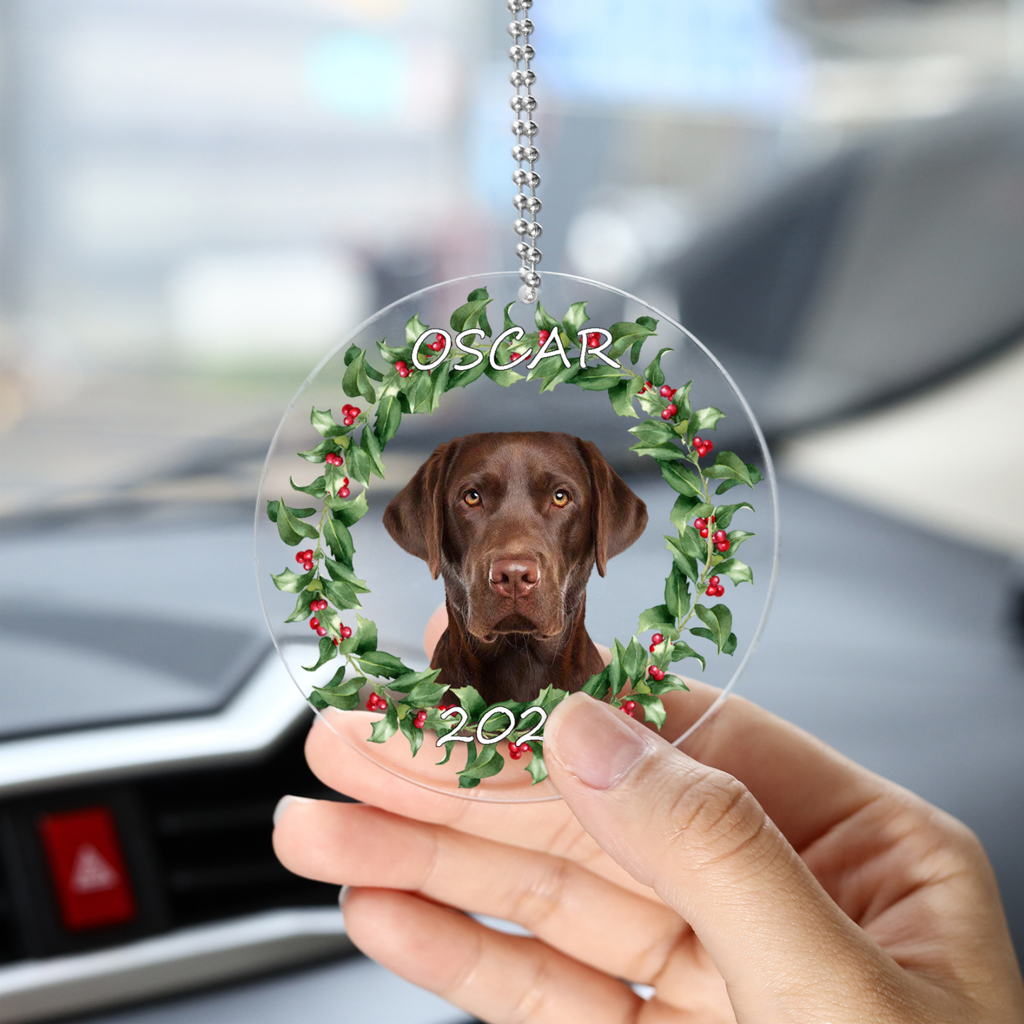 Acryl Weihnachtsornament-Personalisiertes Foto & 2 Texte Haustier Weihnachtsanhänger – 5 Stile zur Auswahl