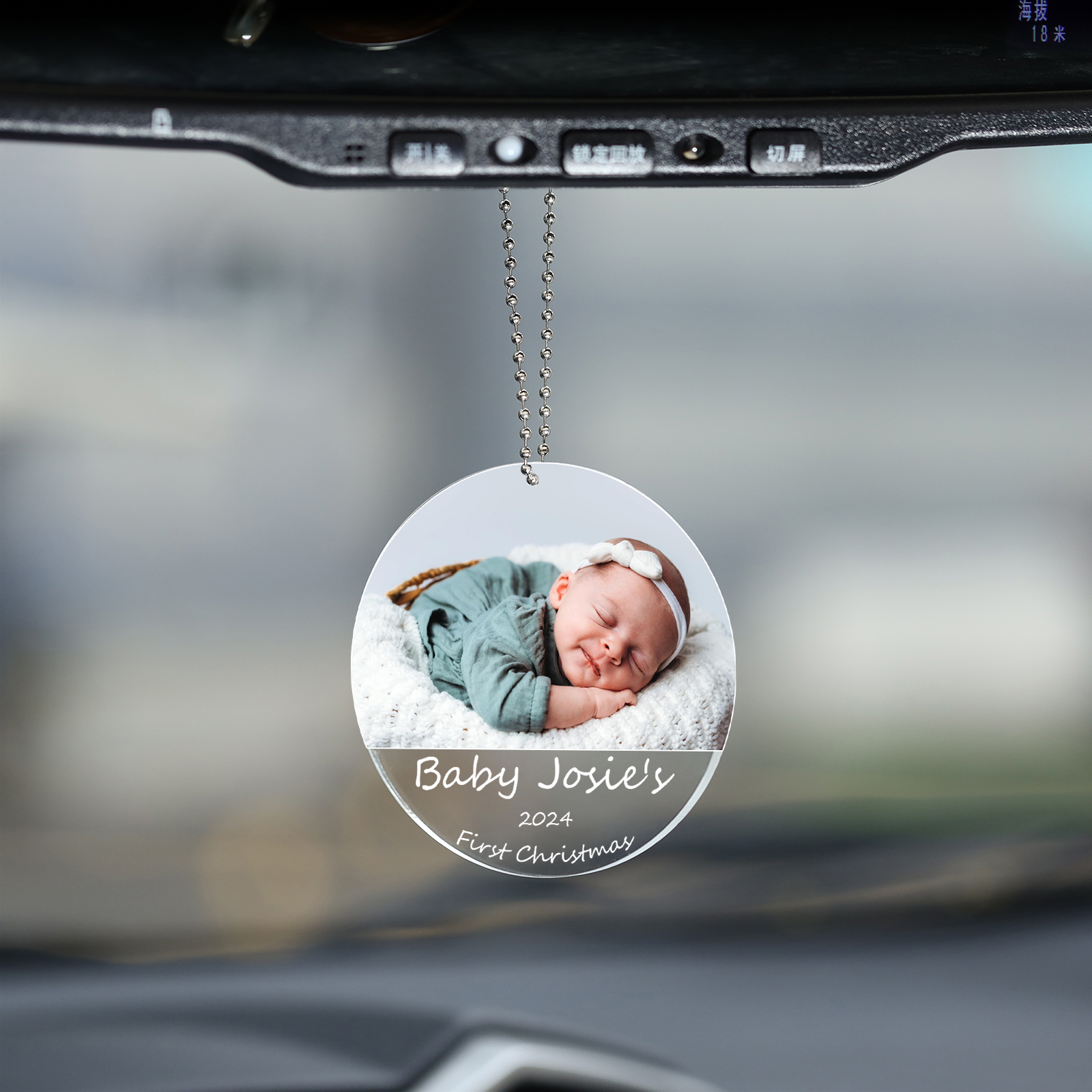 Acryl Weihnachtsornament-Personalisiertes Foto & 2 Texte Baby Weihnachtsanhänger – Babys erste Weihnachten 