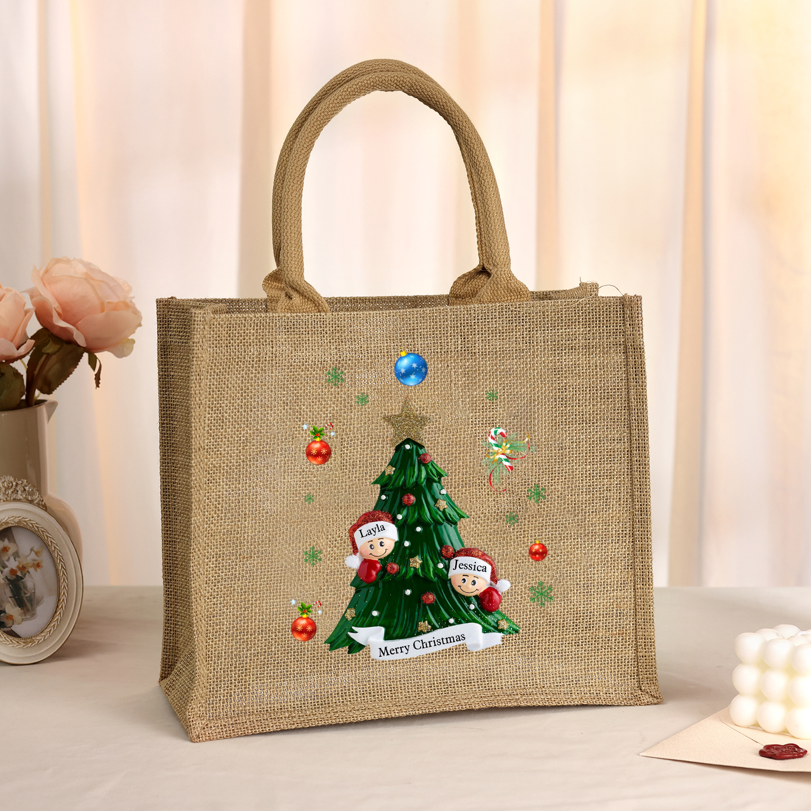 Personalisierbare 2-6 Namen & Text Canvas Tragetasche – Leichte & Stil