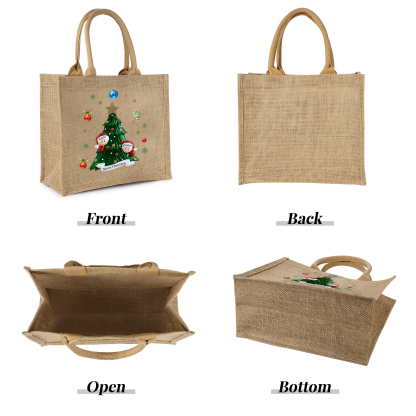 Personalisierbare 2-6 Namen & Text Canvas Tragetasche – Leichte & Stilvolle Einkaufstasche für Weihnachten