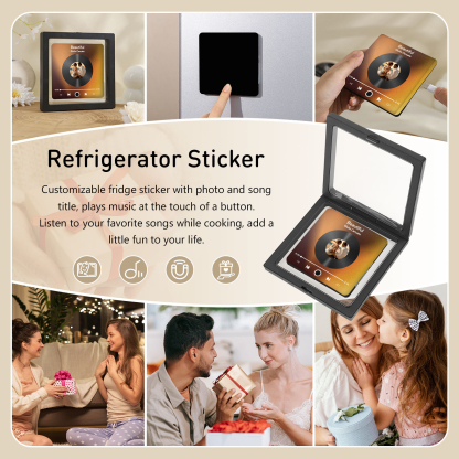 Personalisiertes Foto & Lied Acryl-Kühlschrankmagnet mit Player-Display-Motiv – Individuelles Geschenk für Paar