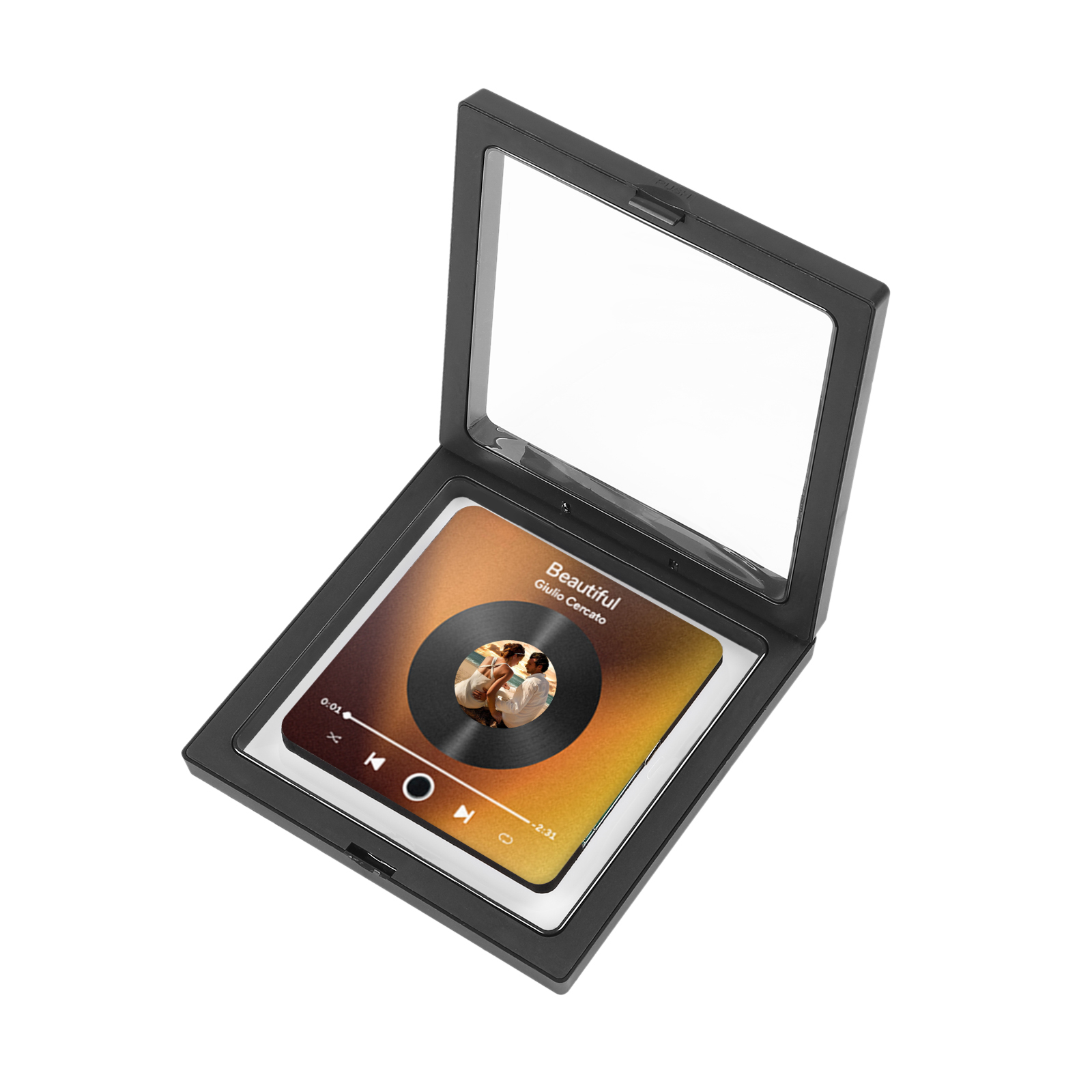 Personalisiertes Foto & Lied Acryl-Kühlschrankmagnet mit Player-Display-Motiv – Individuelles Geschenk für Paar