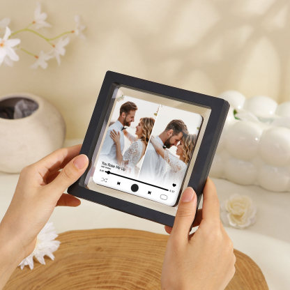 Personalisierte 2 Fotos & Lied Acryl-Musik-Kühlschrankmagnet – Geschenk für Paar