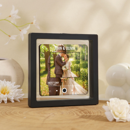 Personalisiertes Foto & Lied & 2 Namen Acryl-Musik-Kühlschrankmagnet für Paar