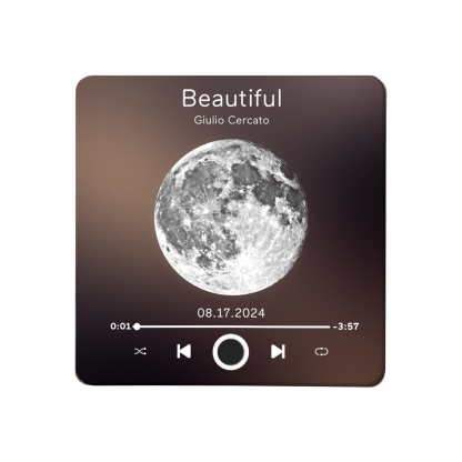 Personalisiertes Lied & Datum Matte Schwarz Acryl-Musik-Kühlschrankmagnet - Geschenk für Paar