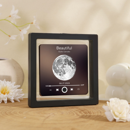 Personalisiertes Lied & Datum Matte Schwarz Acryl-Musik-Kühlschrankmagnet - Geschenk für Paar