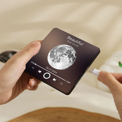 Personalisiertes Lied & Datum Matte Schwarz Acryl-Musik-Kühlschrankmagnet - Geschenk für Paar