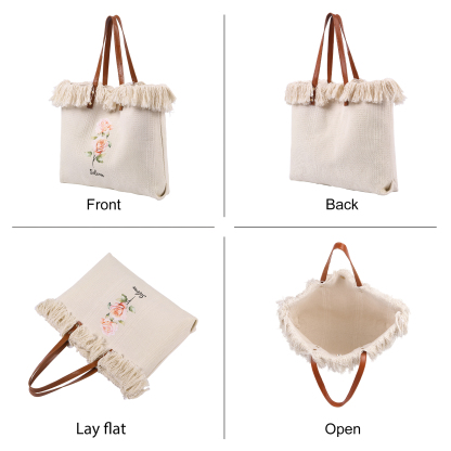 Personalisierbare mit 1 Geburtsblume & 1 Name Segeltuchtasche – Einzigartig für dich gestaltet