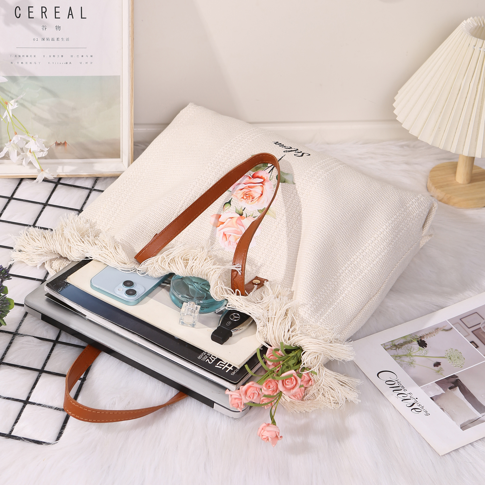 Personalisierbare mit 1 Geburtsblume & 1 Name Segeltuchtasche – Einzigartig für dich gestaltet