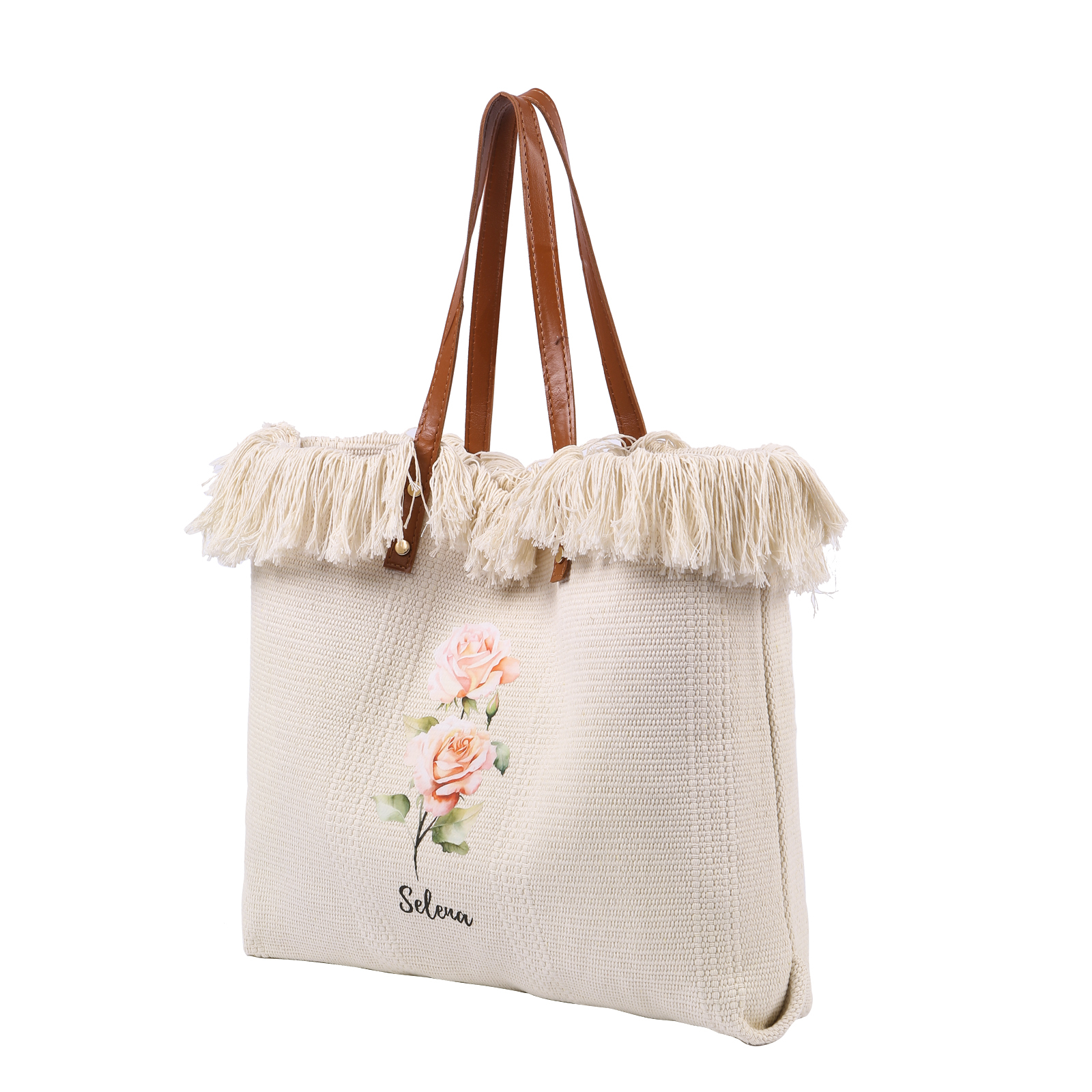 Personalisierbare mit 1 Geburtsblume & 1 Name Segeltuchtasche – Einzig
