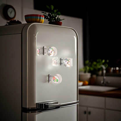 Personalisiertes Foto & Text & Jahr Quadrat-Kühlschrankmagnet mit Leuchtfunktion Geschenk für Familie