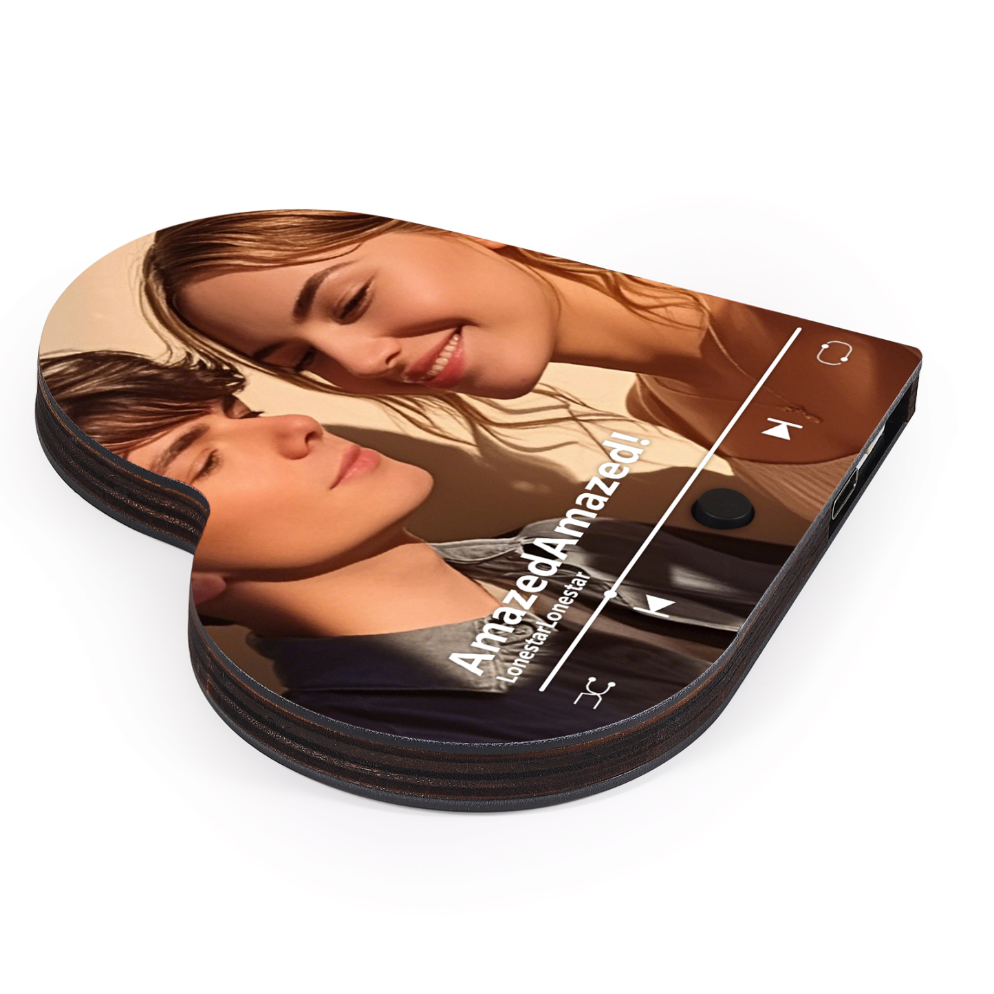 Personalisiertes 1 Foto & Lied Acryl Herz Musik-Kühlschrankmagnet in 4 Stile – Geschenk für Paar