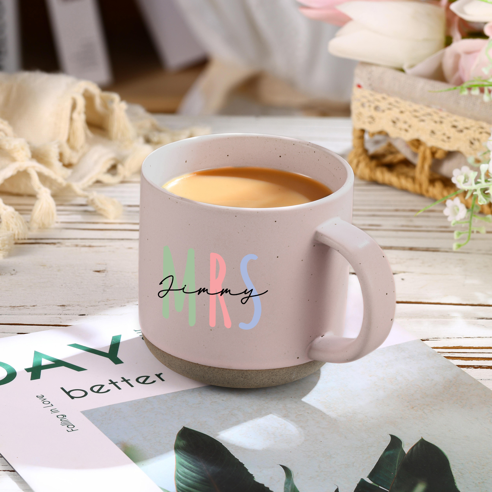 Personalisierte 2 Namen & Buchstaben & Datum & Jahr & Text Hand-in-Hand Keramik Mark-Tasse in 7 Farben & 12 Stile – Einzigartiges Geschenk für Paar