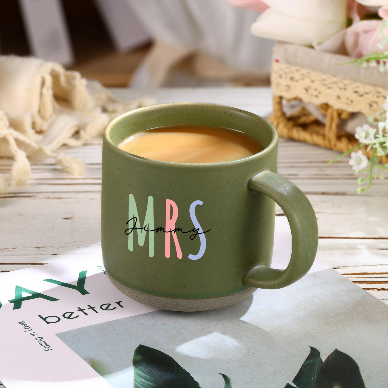 Personalisierte 2 Namen & Buchstaben & Datum & Jahr & Text Hand-in-Hand Keramik Mark-Tasse in 7 Farben & 12 Stile – Einzigartiges Geschenk für Paar