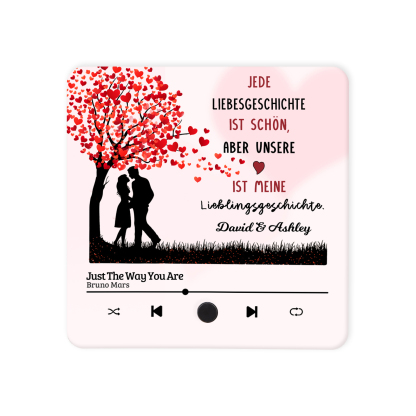 Personalisierte mit Lied & 2 Namen Musik-Kühlschrankmagnet – Romantisches Geschenk für Paare