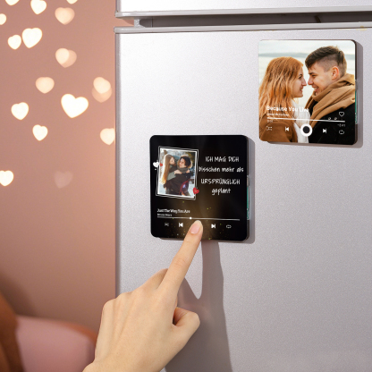 Personalisierte Musik-Kühlschrankmagnet mit Foto & Lied – Romantisches Geschenk für Paare