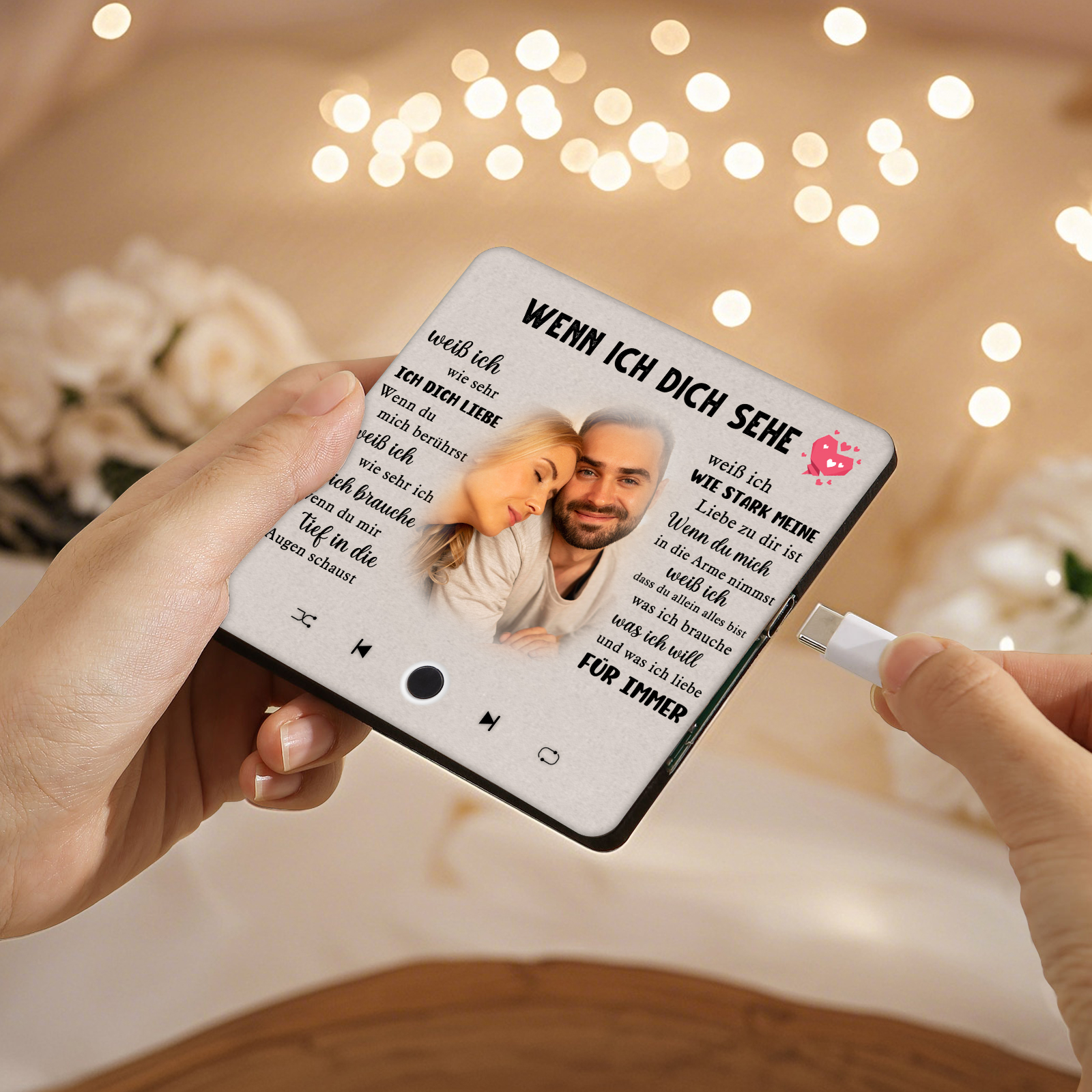 Personalisierte mit Lied & Foto Musik-Kühlschrankmagnet – Romantisches Geschenk für Paar