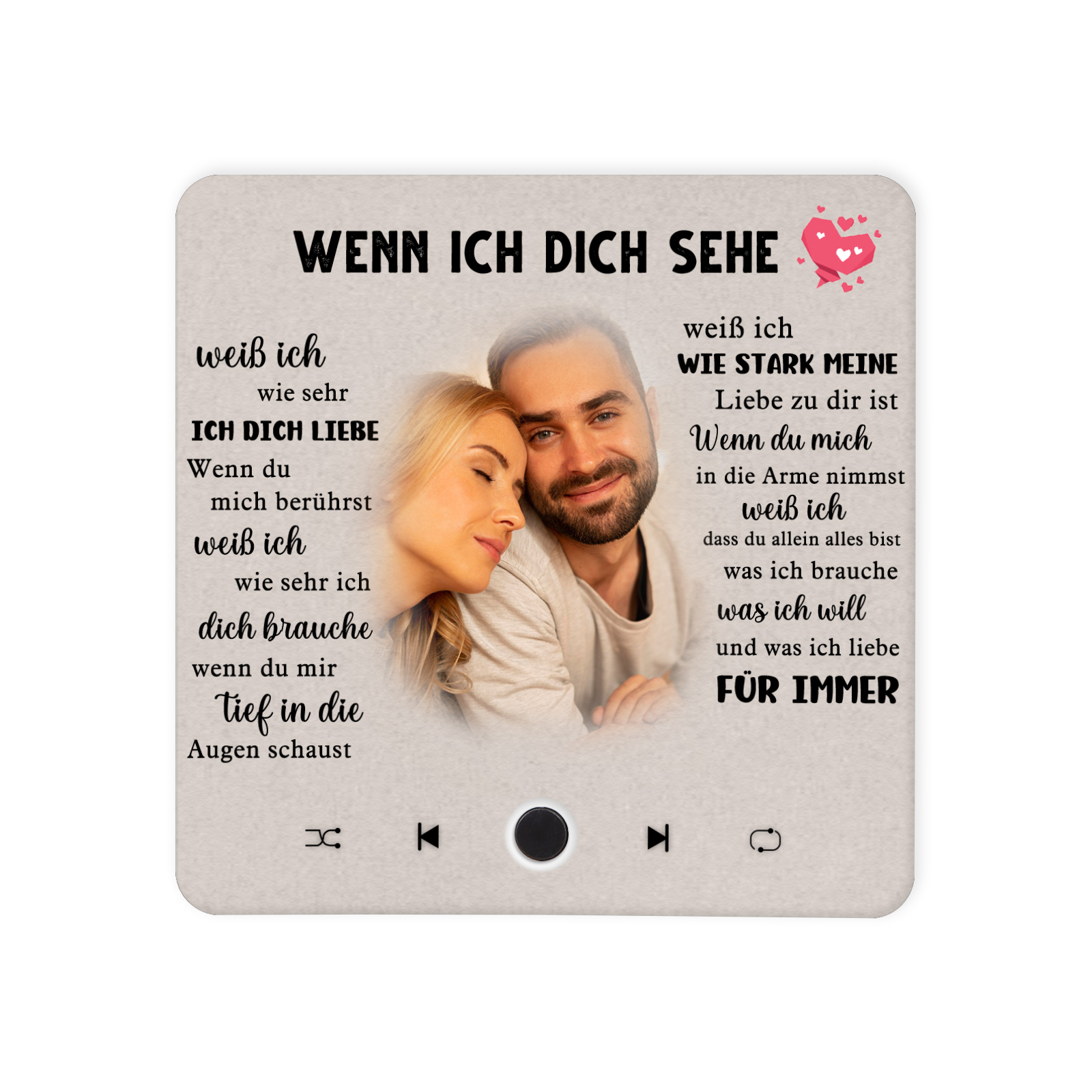 Personalisierte mit Lied & Foto Musik-Kühlschrankmagnet – Romantisches Geschenk für Paar