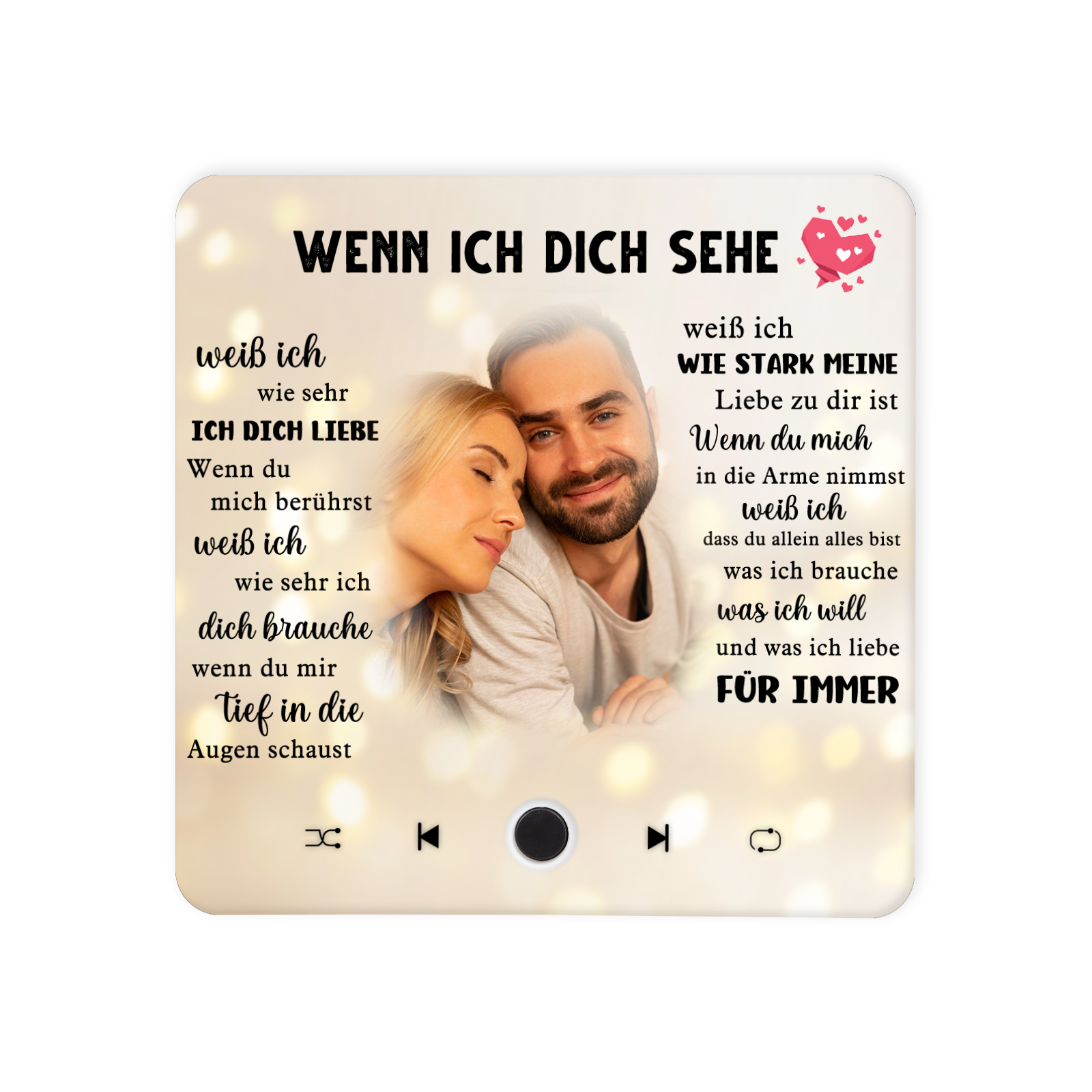 Personalisierte mit Lied & Foto Musik-Kühlschrankmagnet – Romantisches Geschenk für Paar