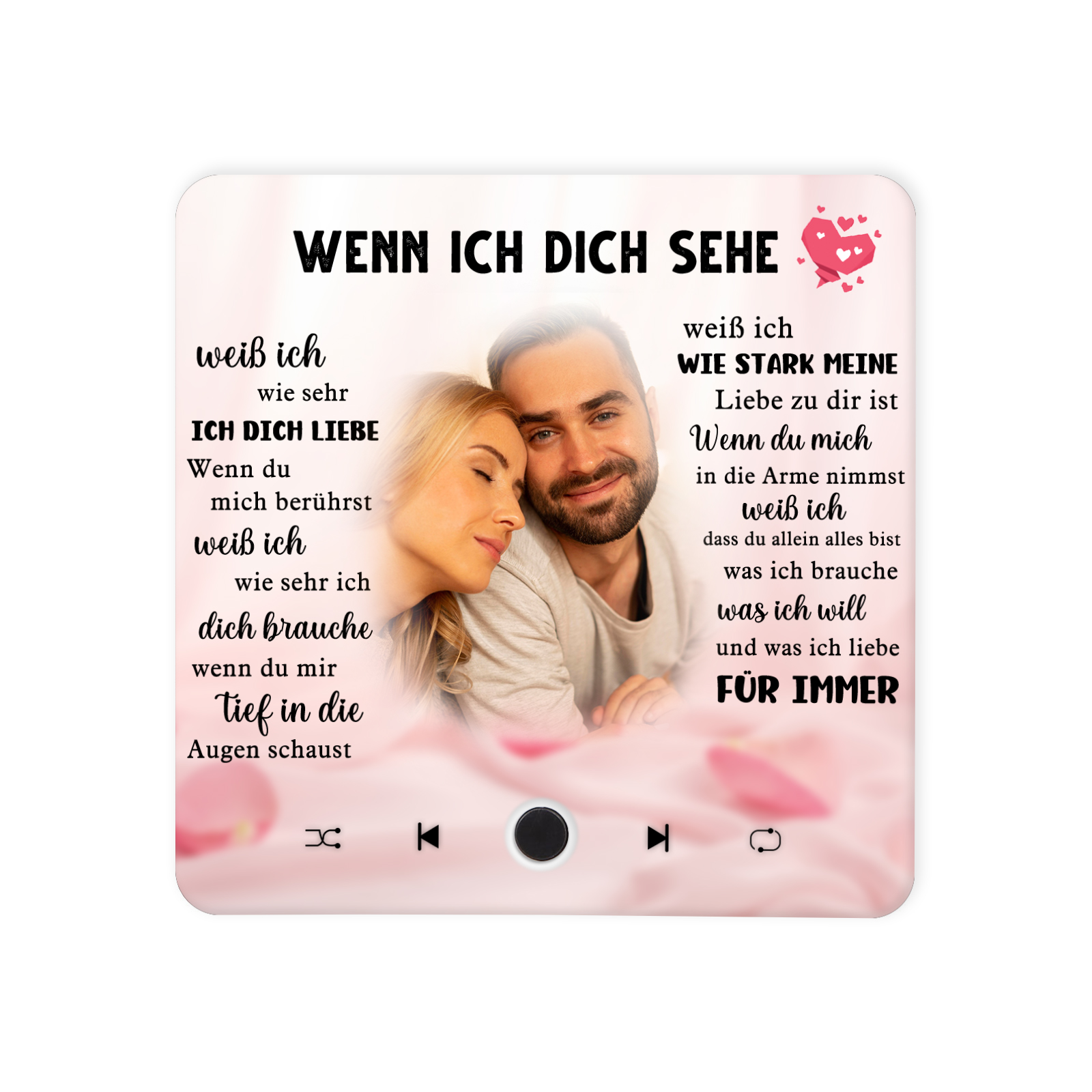 Personalisierte mit Lied & Foto Musik-Kühlschrankmagnet – Romantisches Geschenk für Paar