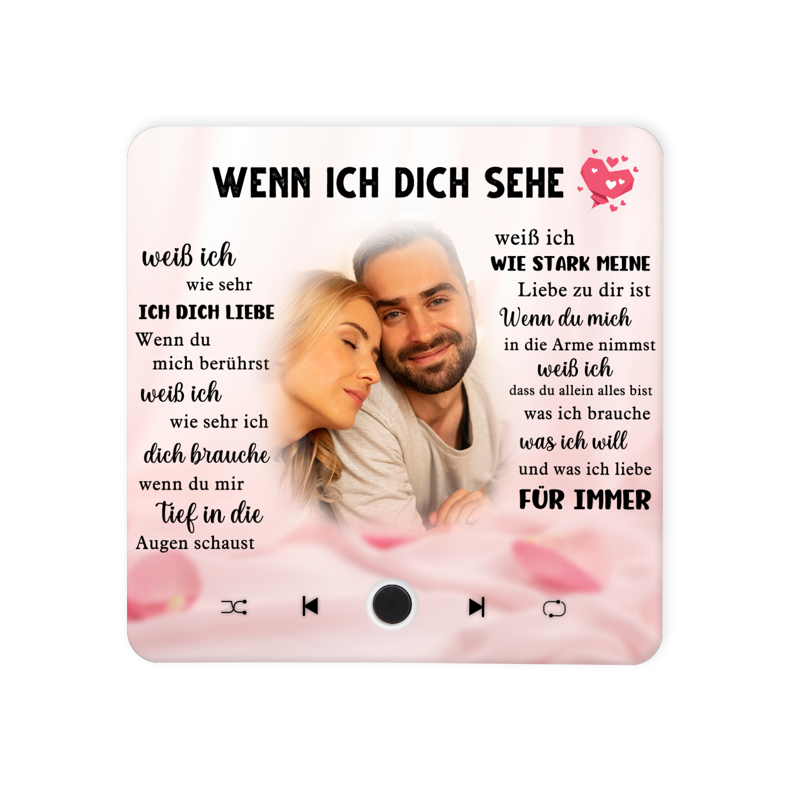Personalisierte mit Lied & Foto Musik-Kühlschrankmagnet – Romantisches Geschenk für Paar