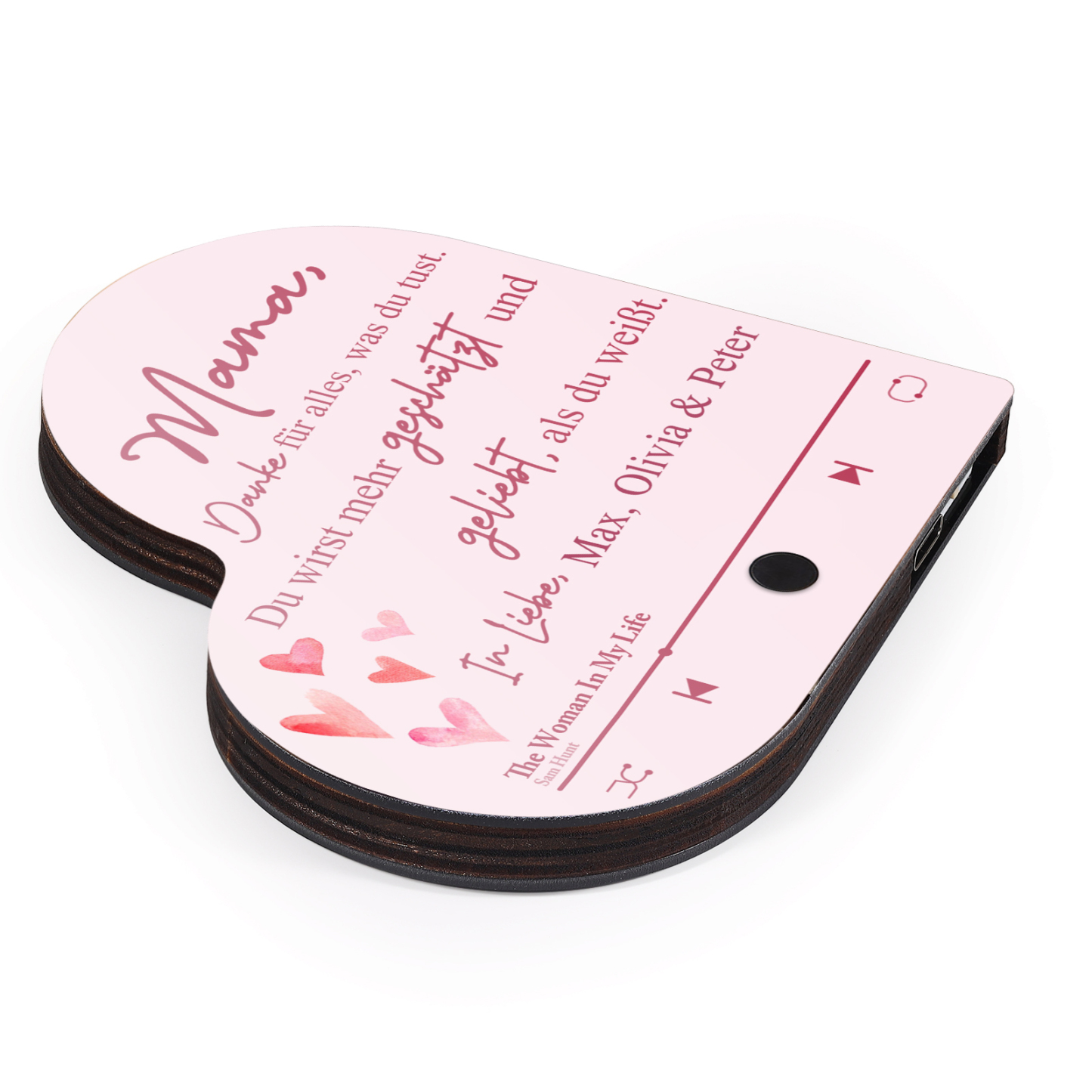 Herz Personalisiertes Lied & Text Kühlschrankmagnet mit Musikfunktion Mama, Danke für alles, was du tust Geschenk für Mutter