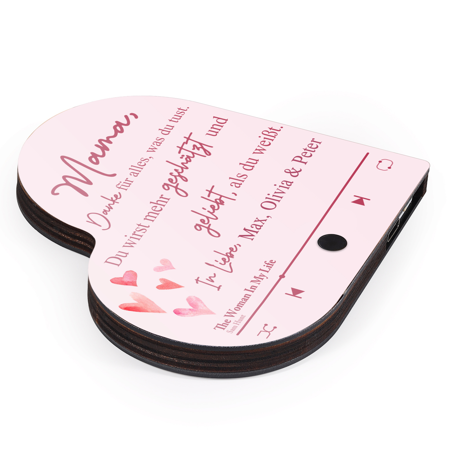 Herz Personalisiertes Lied & Text Kühlschrankmagnet mit Musikfunktion Mama, Danke für alles, was du tust Geschenk für Mutter