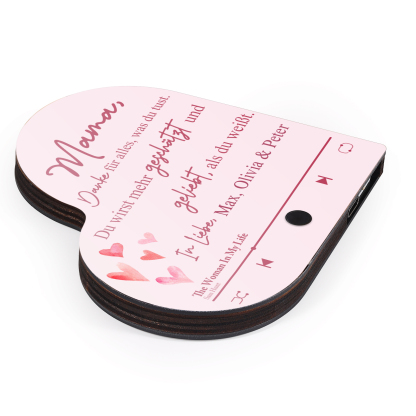 Herz Personalisiertes Lied & Text Kühlschrankmagnet mit Musikfunktion Mama, Danke für alles, was du tust Geschenk für Mutter