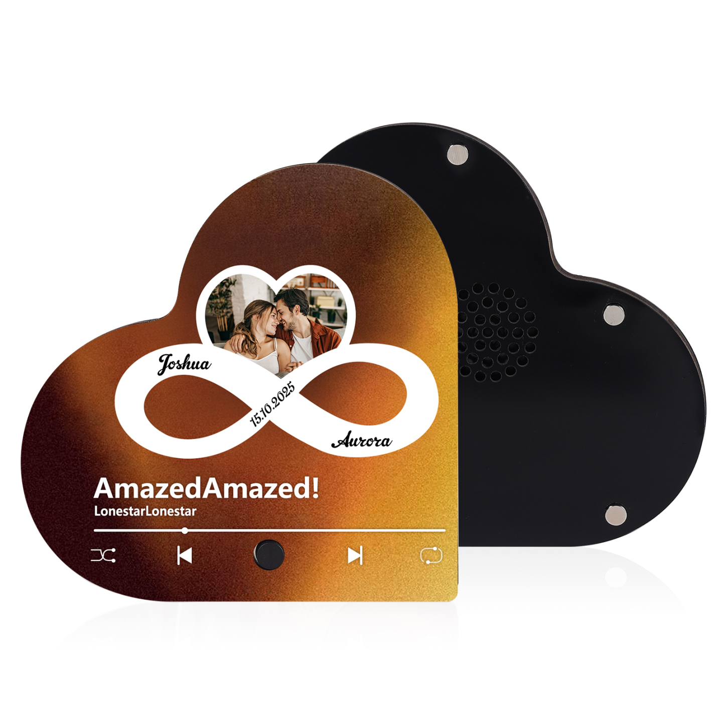 Personalisierte mit Foto & Lied & Datum & 2 Namen Musik-Kühlschrankmagnet – Romantisches Geschenk für Paar