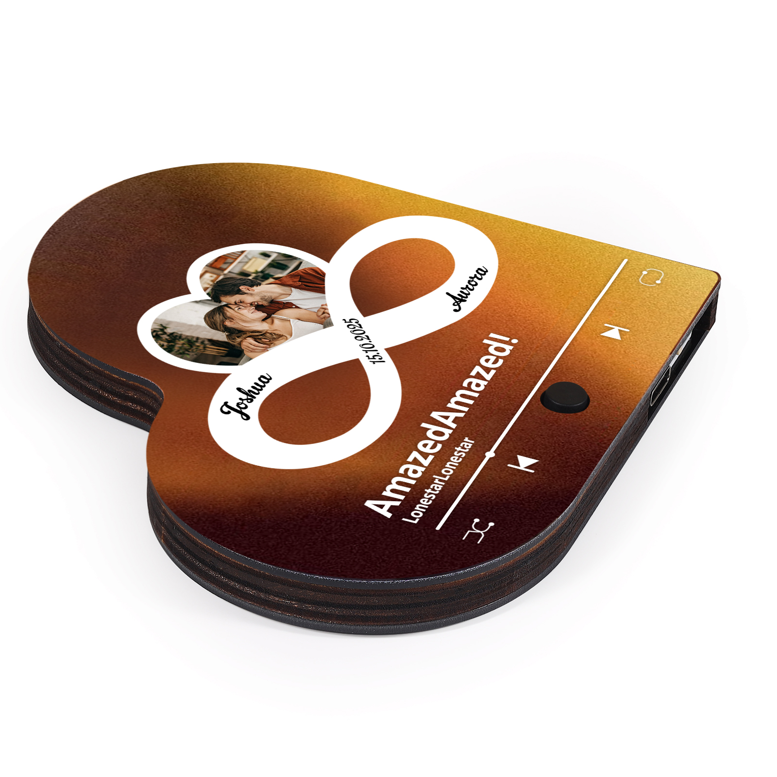 Personalisierte mit Foto & Lied & Datum & 2 Namen Musik-Kühlschrankmagnet – Romantisches Geschenk für Paar