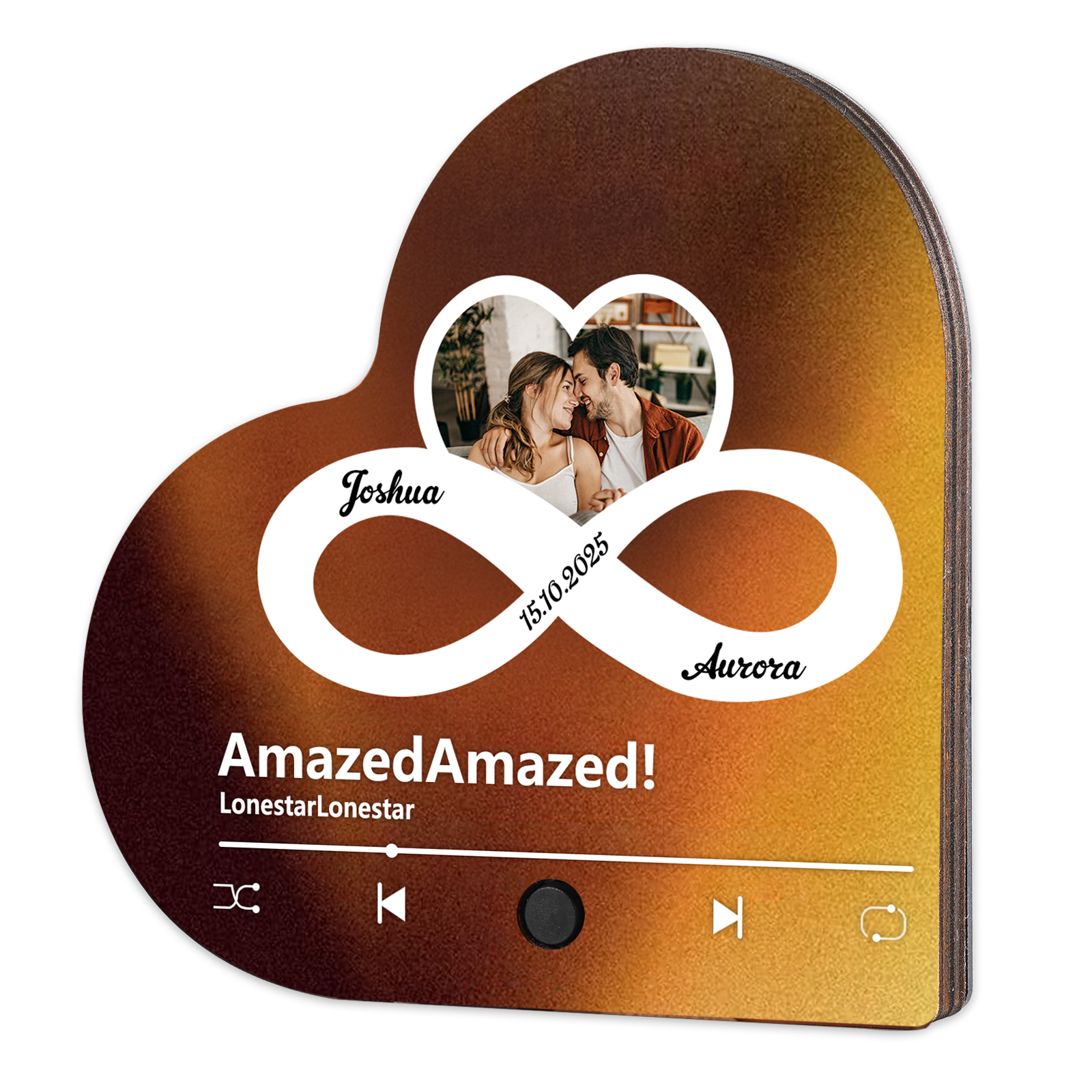 Personalisierte mit Foto & Lied & Datum & 2 Namen Musik-Kühlschrankmagnet – Romantisches Geschenk für Paar