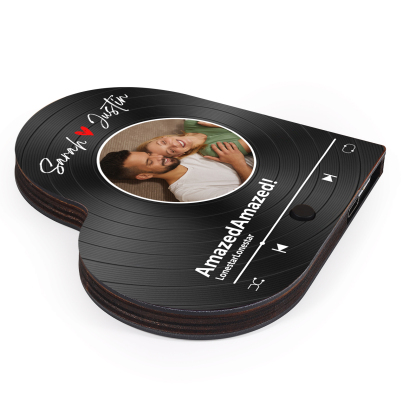 Personalisierte mit 2 Namen & Lied & Foto Musik-Kühlschrankmagnet – Romantisches Geschenk für Paar